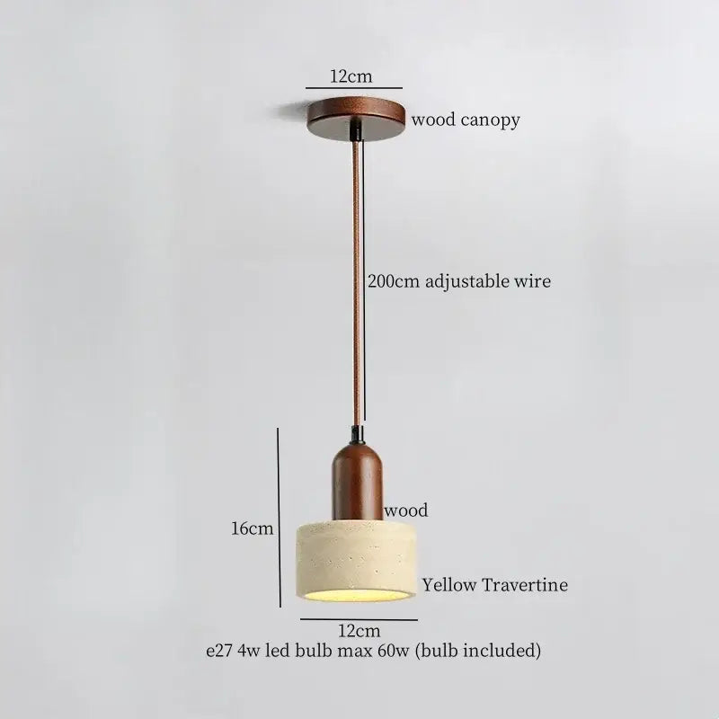 Vintage beige travertine led pendant lights kitchen stone lamp