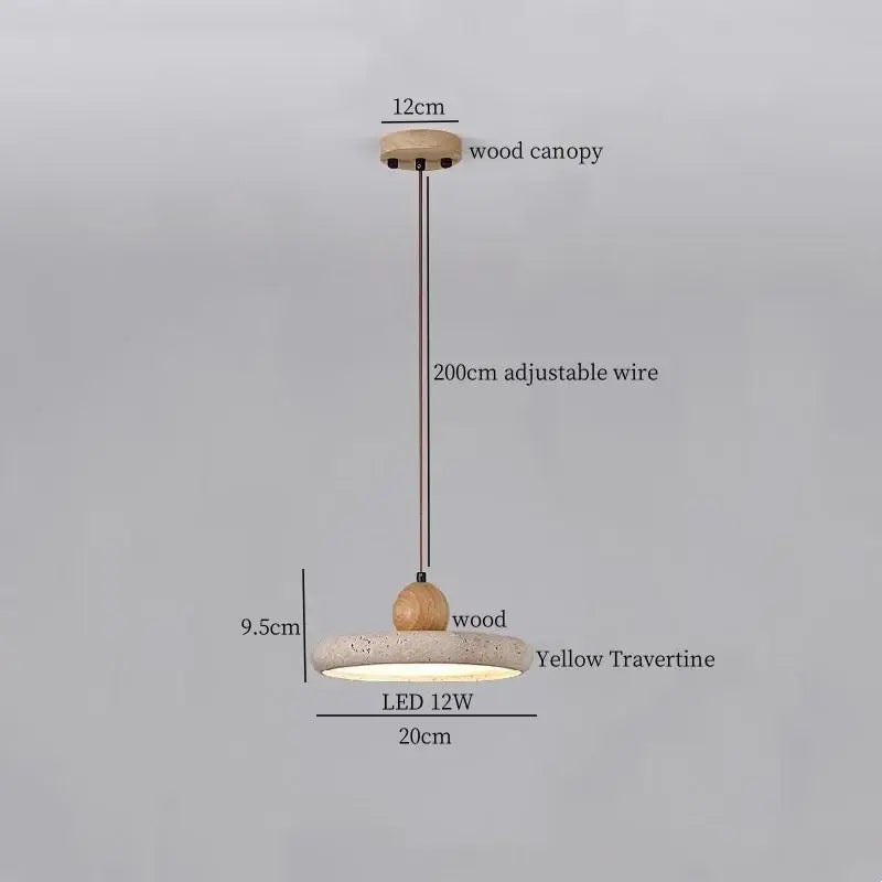 Vintage beige travertine led pendant lights kitchen stone lamp