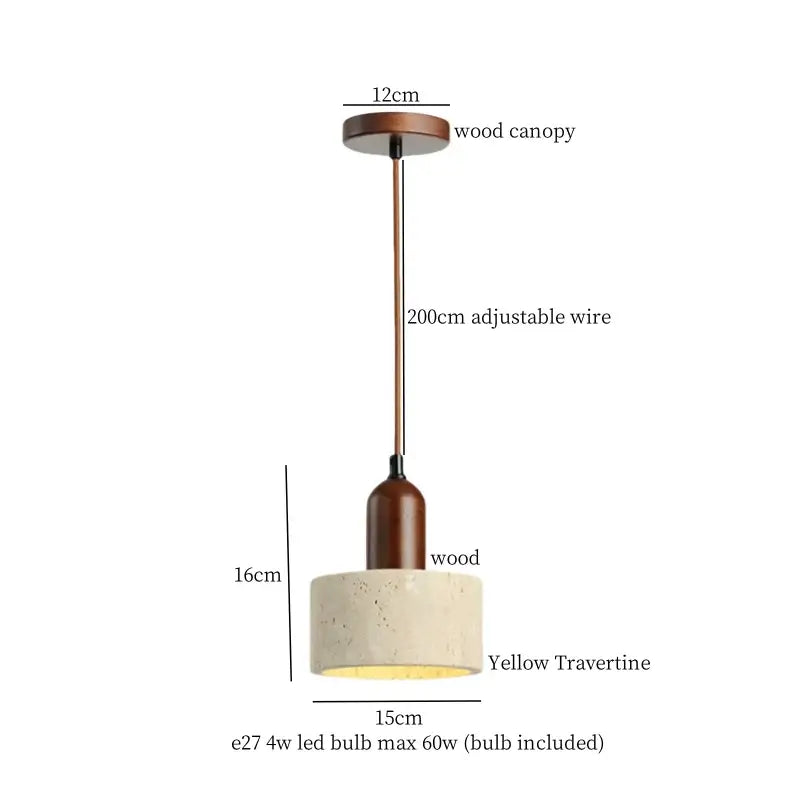 Vintage beige travertine led pendant lights kitchen stone lamp