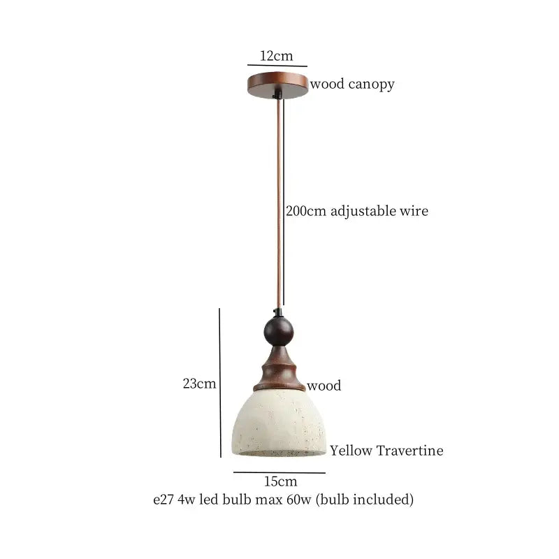 Minimalist bronze and wood led pendant lights bedroom glass lamp