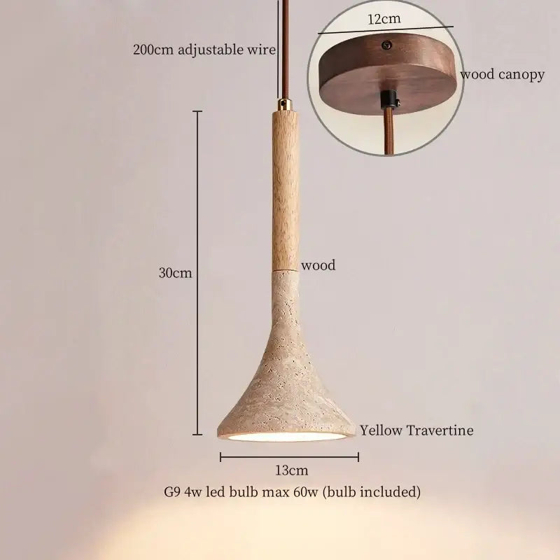 Minimalist bronze and wood led pendant lights bedroom glass lamp