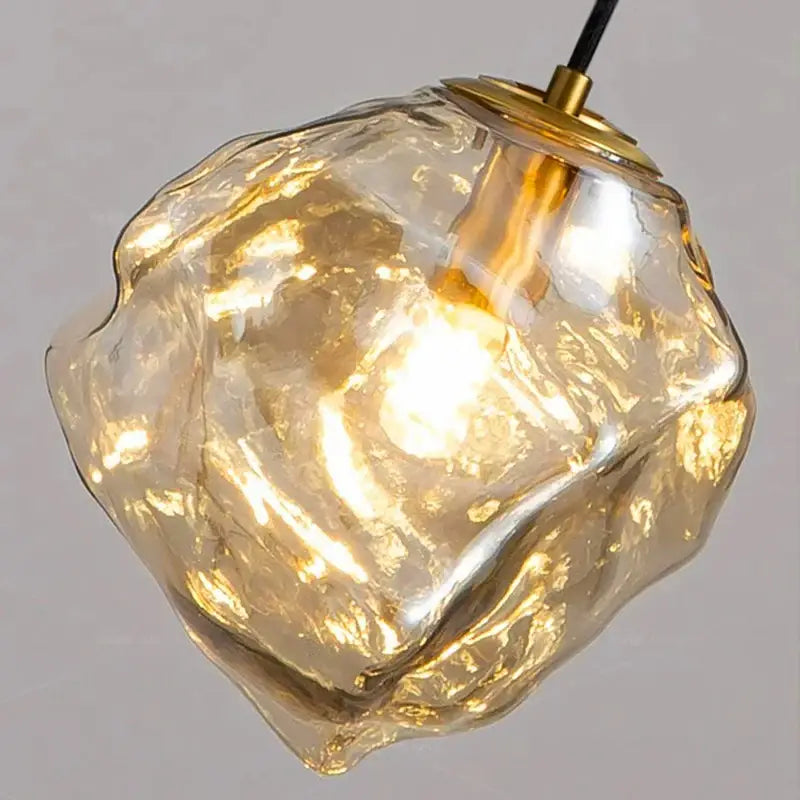 Modern irregular glass led pendant staircase chandelier dining room