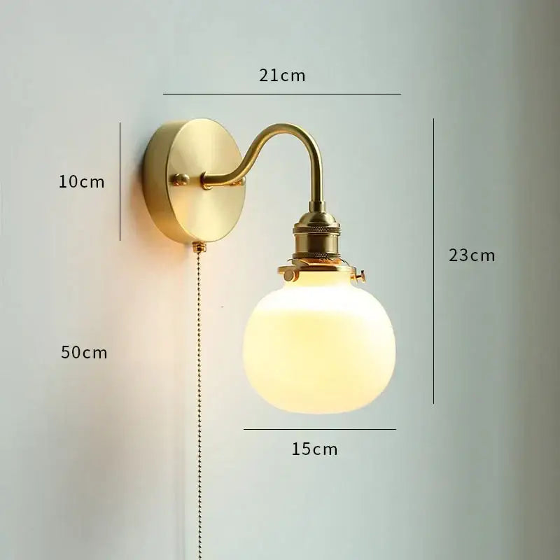 Pink cherry blossom led petal wall sconce bedroom pull chain light