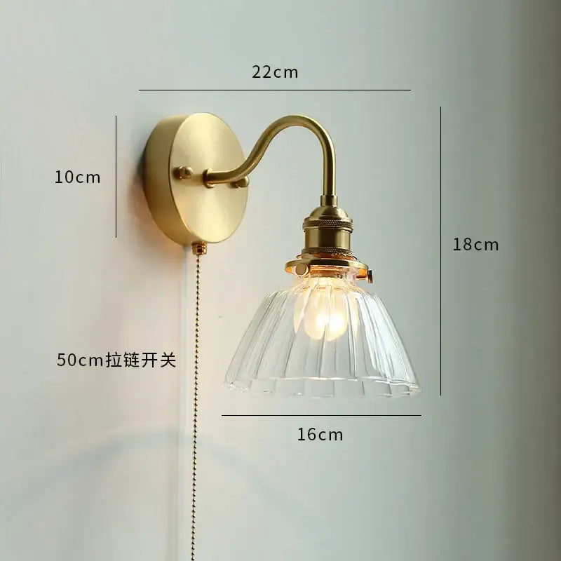 Pink cherry blossom led petal wall sconce bedroom pull chain light