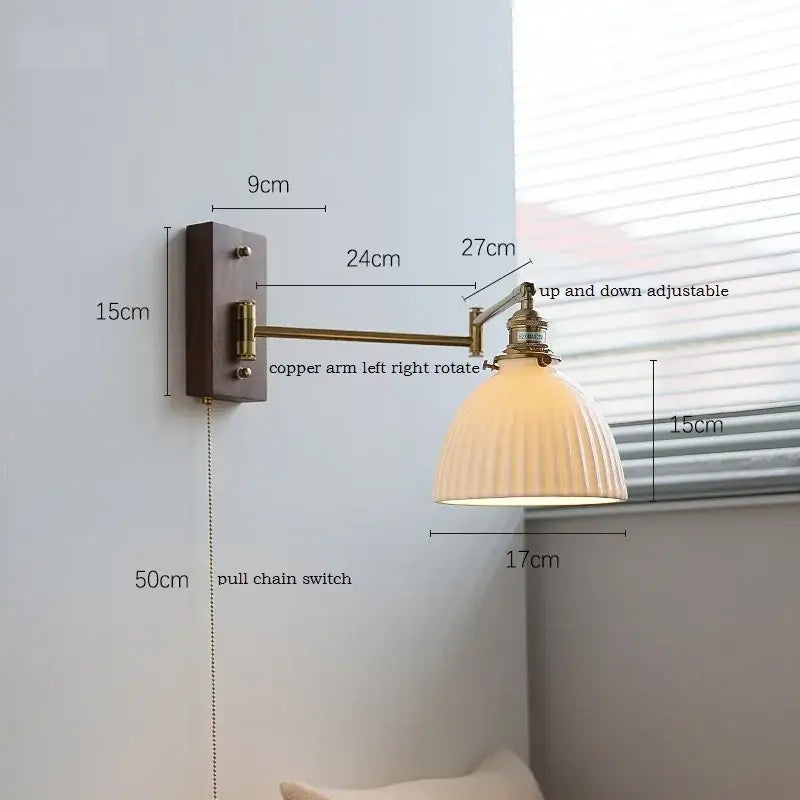 DecorBites™ LED Pull Chain Wall Lamp - Modern Nordic Sconce for Bedroom & Living Room