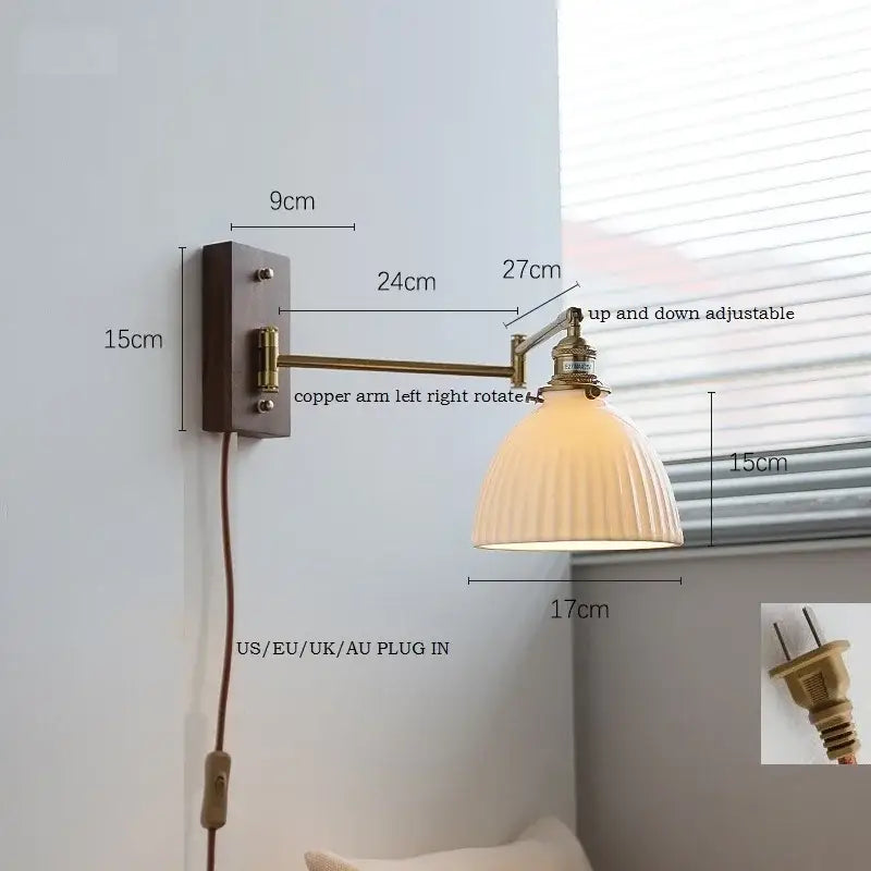 DecorBites™ LED Pull Chain Wall Lamp - Modern Nordic Sconce for Bedroom & Living Room