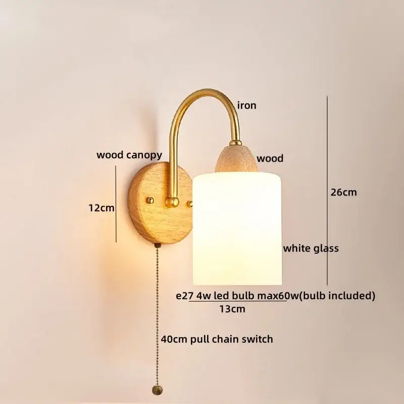 DecorBites™ LED Pull Chain Wall Lights for Bedroom Decor