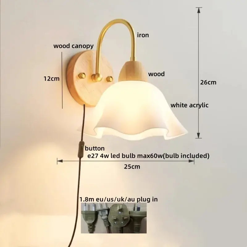 DecorBites™ LED Pull Chain Wall Lights for Bedroom Decor