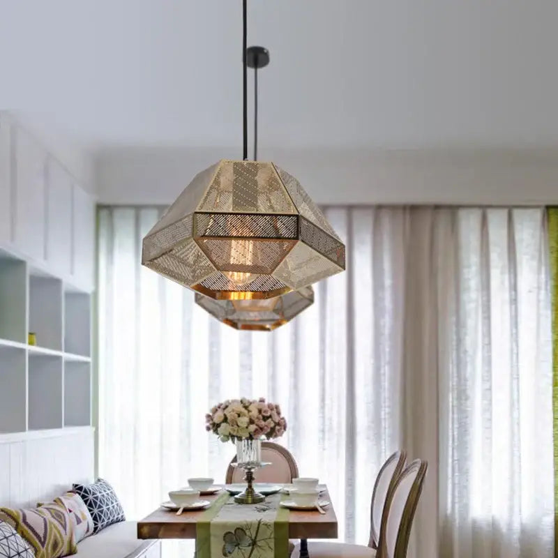 DecorBites™ LED Pyramid Pendant Lamp: Modern Diamond Drop Light for Bedroom & Restaurant