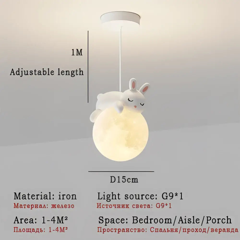 DecorBites™ ثريا معلقة LED على شكل أرنب لديكور المنزل وغرف المعيشة والنوم