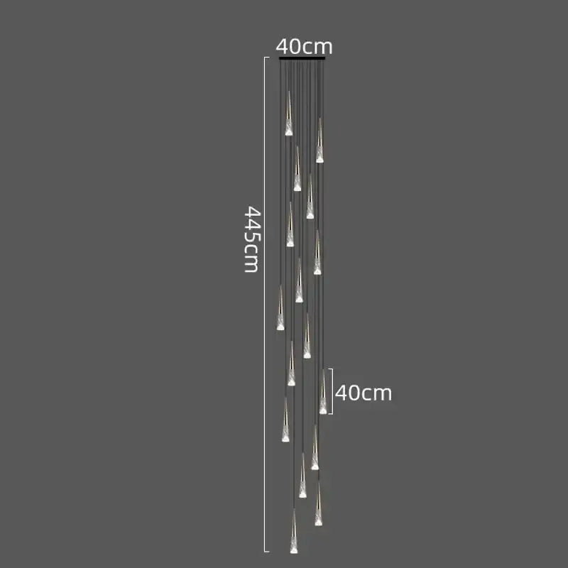 DecorBites™ LED Rain Drop Chandelier Staircase Pendant Light Fixture Modern Nordic Design