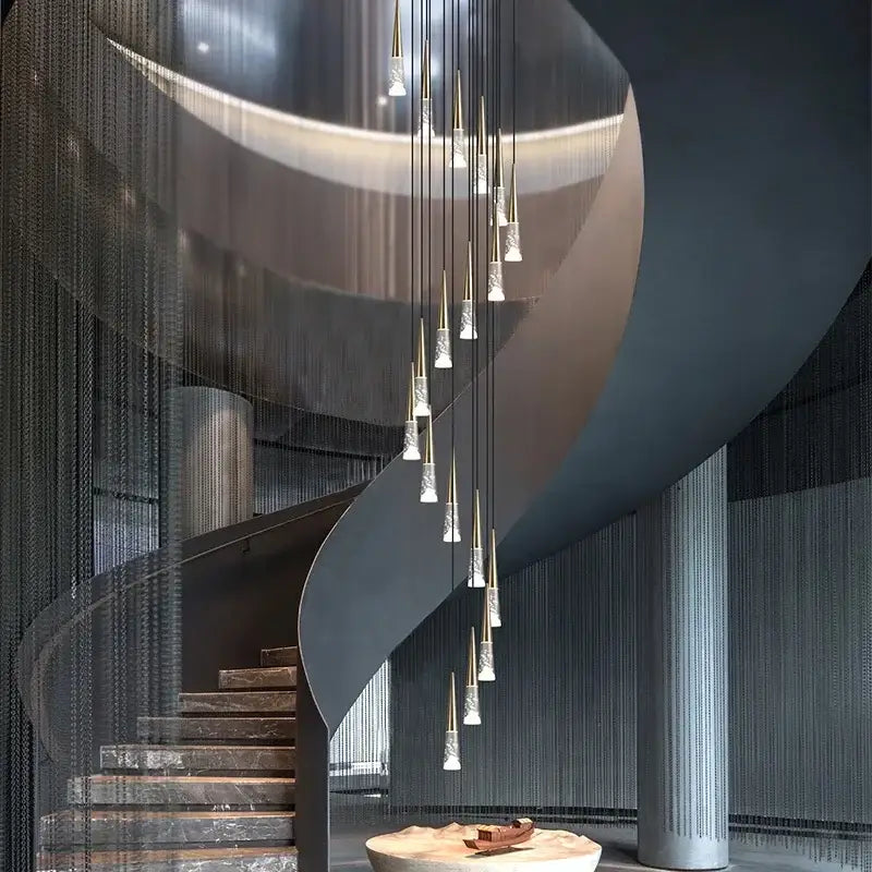 DecorBites™ LED Rain Drop Chandelier Staircase Pendant Light Fixture Modern Nordic Design