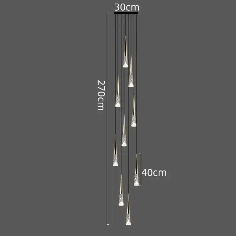 DecorBites™ LED Rain Drop Chandelier Staircase Pendant Light Fixture Modern Nordic Design