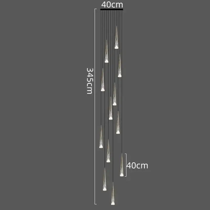 DecorBites™ LED Rain Drop Chandelier Staircase Pendant Light Fixture Modern Nordic Design
