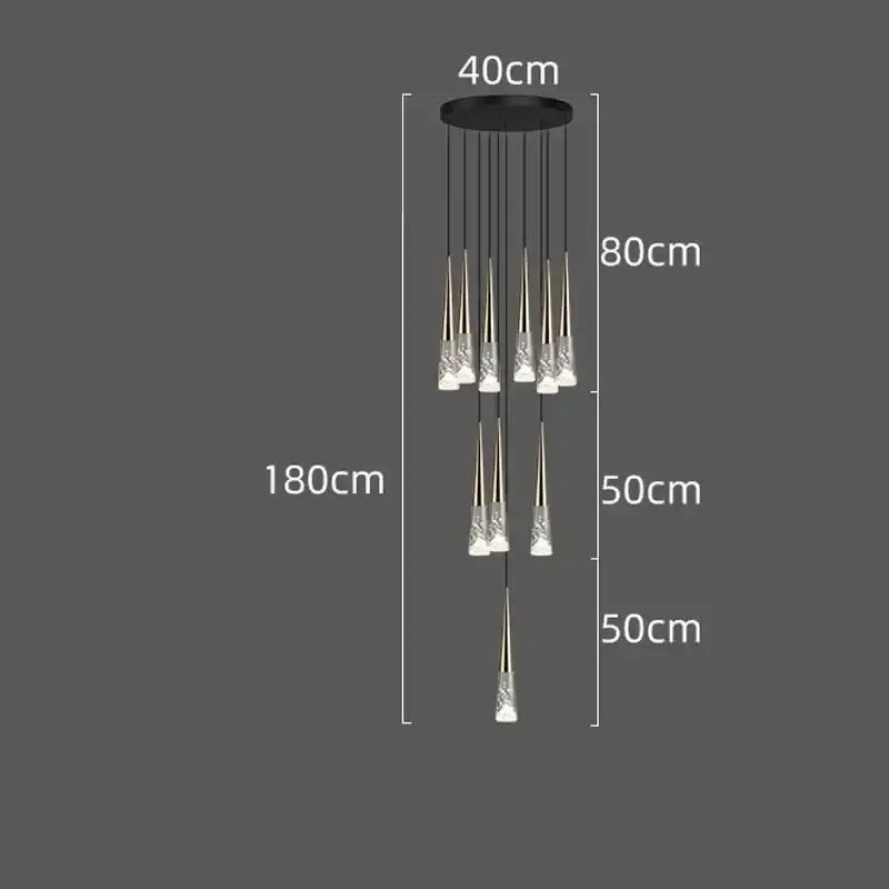 DecorBites™ LED Rain Drop Chandelier Staircase Pendant Light - Nordic Design Island Hanging Lamp