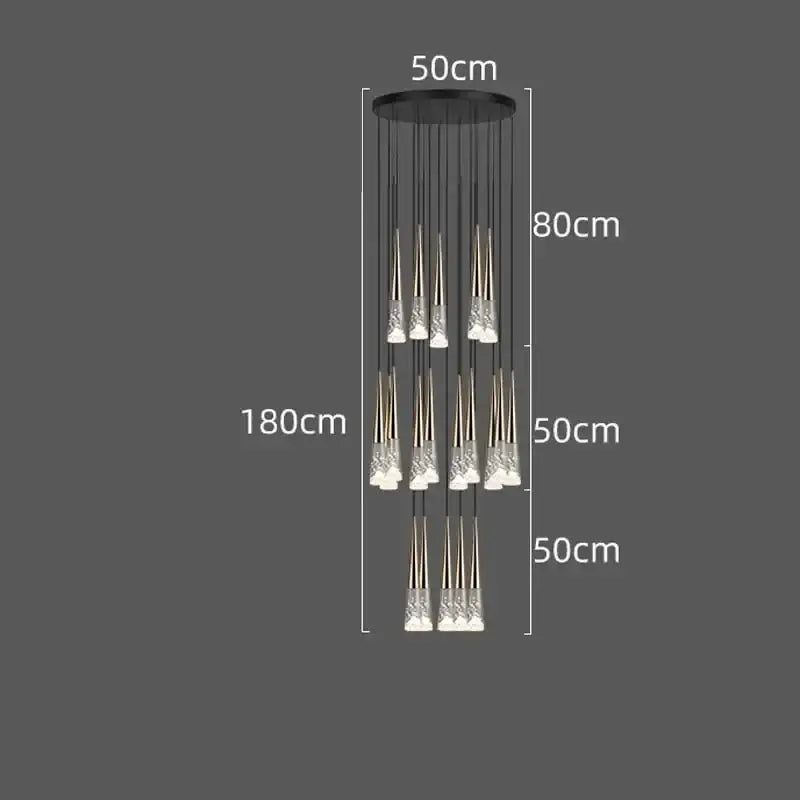 DecorBites™ LED Rain Drop Chandelier Staircase Pendant Light - Nordic Design Island Hanging Lamp