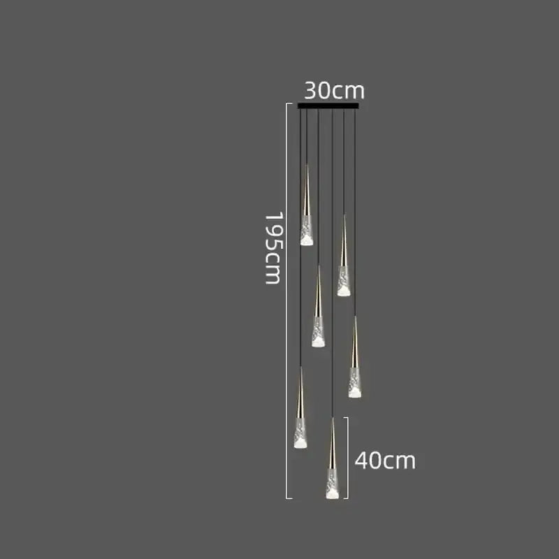 DecorBites™ LED Rain Drop Chandelier Staircase Pendant Light - Nordic Design Island Hanging Lamp