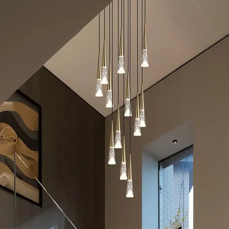 DecorBites™ LED Rain Drop Chandelier Staircase Pendant Light - Nordic Design Island Hanging Lamp