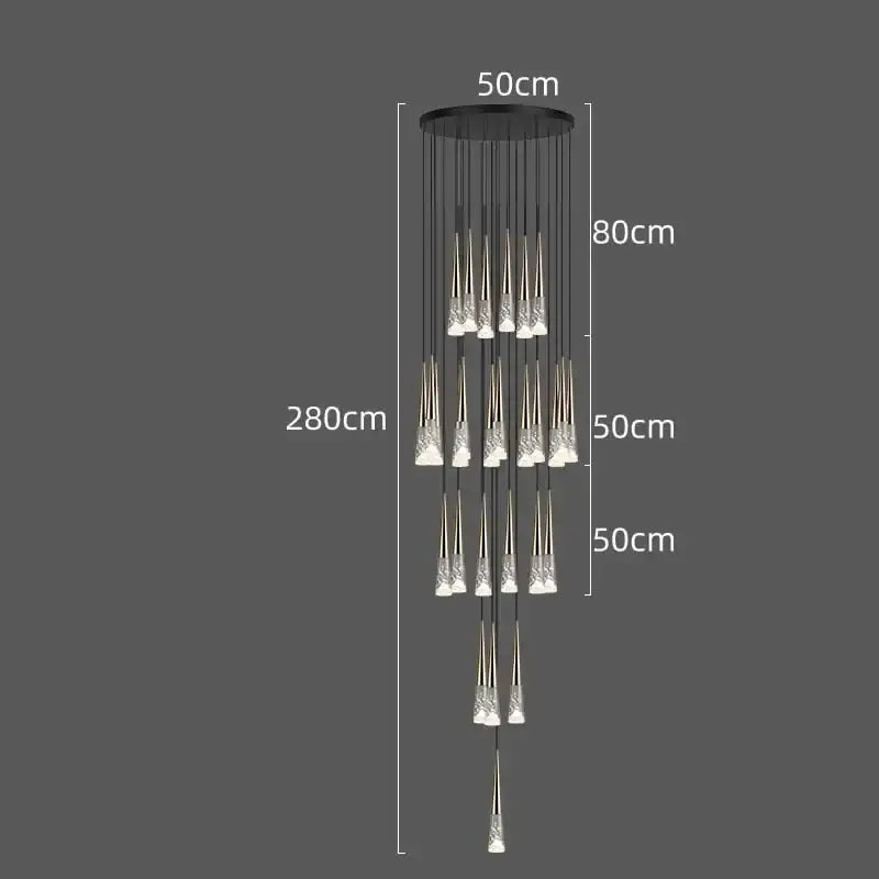 DecorBites™ LED Rain Drop Chandelier Staircase Pendant Light - Nordic Design Island Hanging Lamp