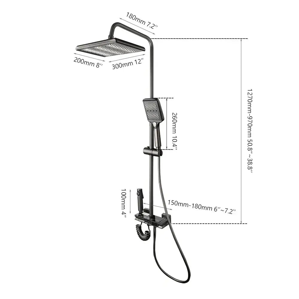 DecorBites™ LED Rain Shower Set with Digital Display & Bidet Mixer Faucet