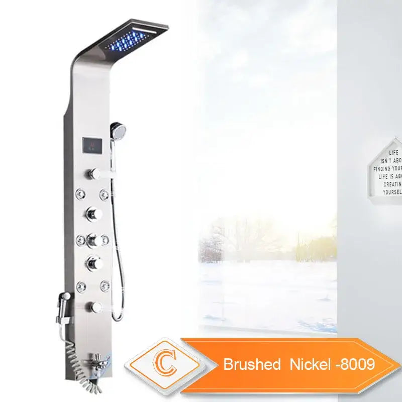نظام دش المطر LED من DecorBites™‎ مع رشاش تدليك دوار ومرشة بيديه