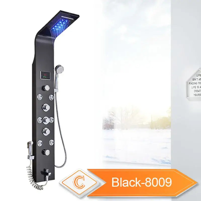 نظام دش المطر LED من DecorBites™‎ مع رشاش تدليك دوار ومرشة بيديه