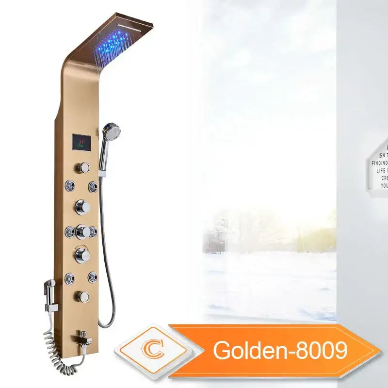 نظام دش المطر LED من DecorBites™‎ مع رشاش تدليك دوار ومرشة بيديه
