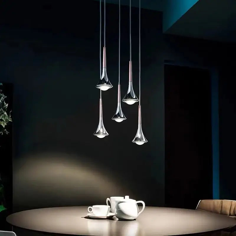 DecorBites™ LED Rain Staircase Chandelier: Modern Nordic Design Indoor Lighting for Bar Island