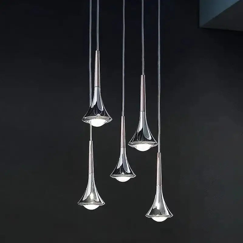 DecorBites™ LED Rain Staircase Chandelier: Modern Nordic Design Indoor Lighting for Bar Island