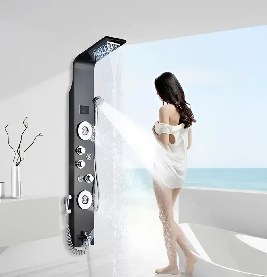 DecorBites™ LED Rain Waterfall Shower Panel with Massage Jets and Bidet Sprayer