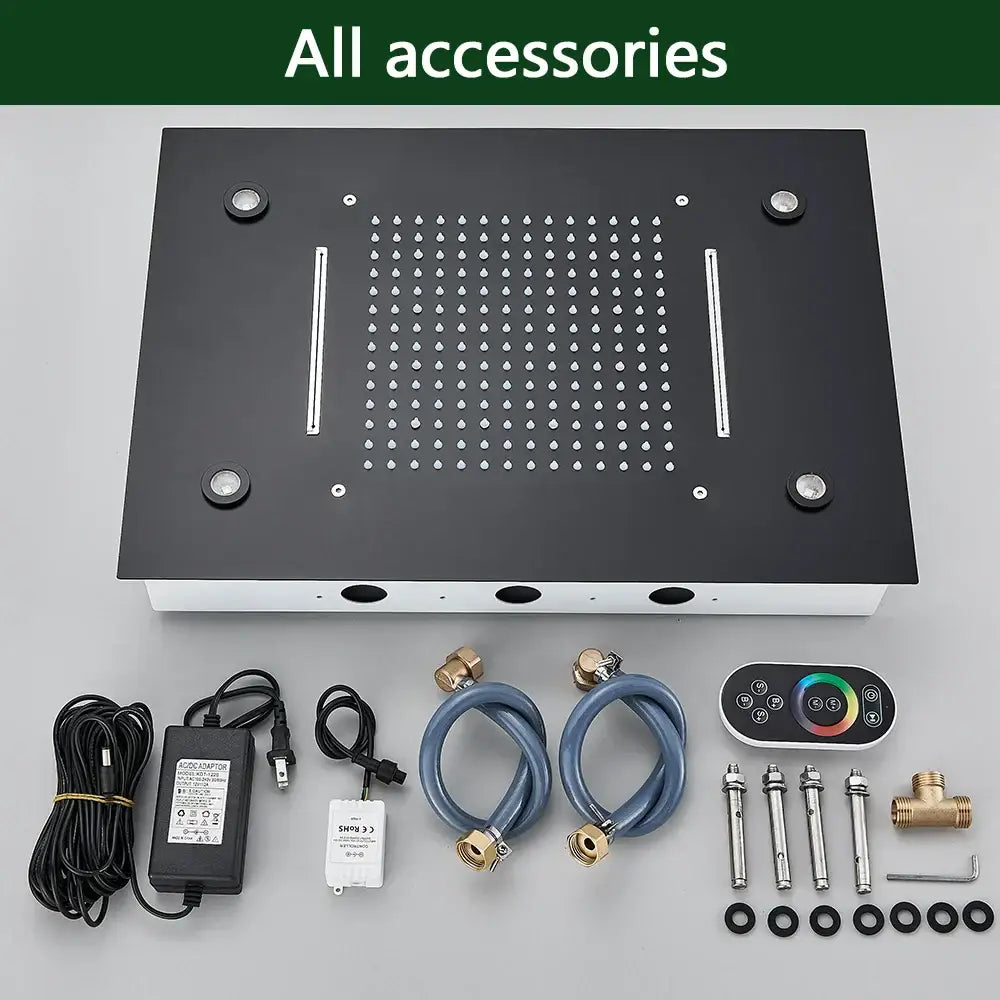DecorBites™ LED Rainfall Shower Head Ceiling Mount Large Size for Bathroom Shower