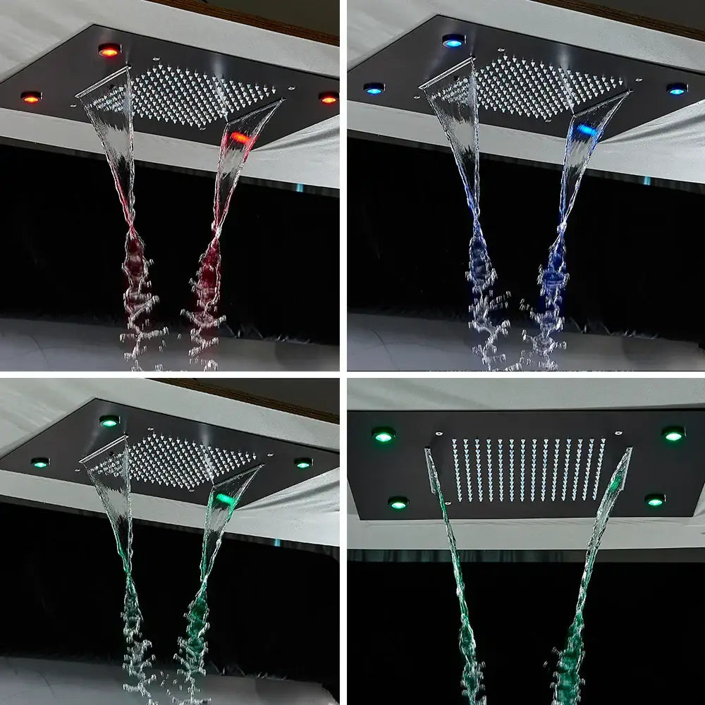DecorBites™ LED Rainfall Shower Head Ceiling Mount Large Size for Bathroom Shower