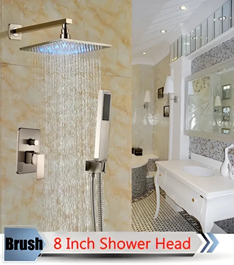 DecorBites™ LED Rainfall Shower Set with Handheld Spray and Tub Spout