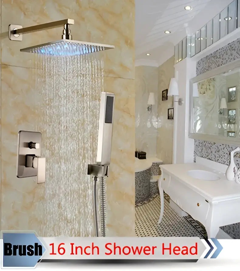DecorBites™ LED Rainfall Shower Set with Handheld Spray and Tub Spout