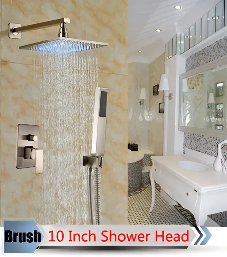 DecorBites™ LED Rainfall Shower Set with Handheld Spray and Tub Spout