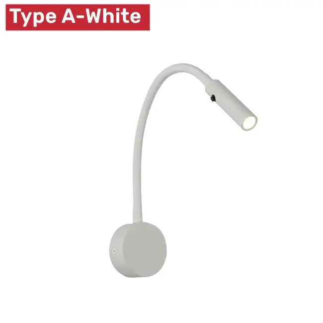 DecorBites™ LED Reading Wall Lamp 3W Flexible Hose Sconce for Bedroom Study & Book Light