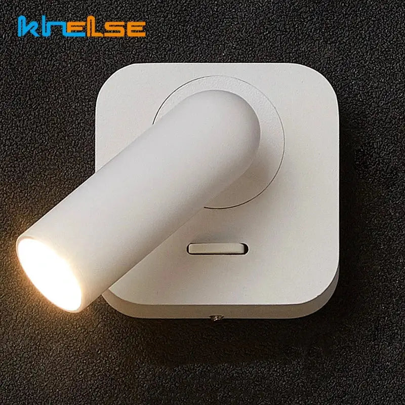 DecorBites™ LED Reading Wall Lamp with Switch | 350º Rotation | 3W Bedside Sconce for Home Decor