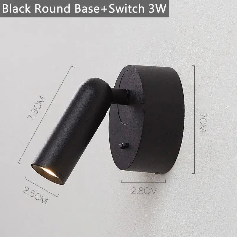 DecorBites™ LED Reading Wall Lamp with Switch | 350º Rotation | 3W Bedside Sconce for Home Decor