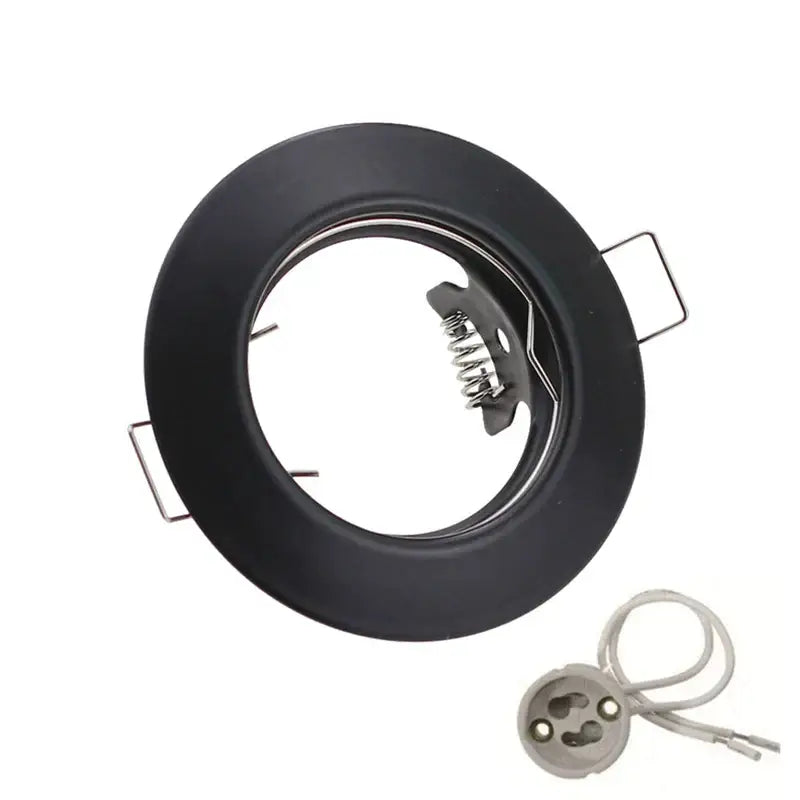 DecorBites™ LED Recessed Downlights Frame - Round Aluminum Spot Lighting Fixture - Black/White/Nickel