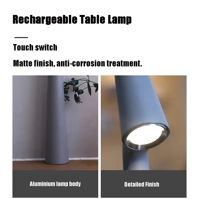 مصباح مكتب LED قابل لإعادة الشحن من DecorBites™ مصباح غرفة معيشة إبداعي للدراسة يعتم باللمس العلوي مصباح طاولة لتزيين سطح المكتب لإضفاء جو خاص