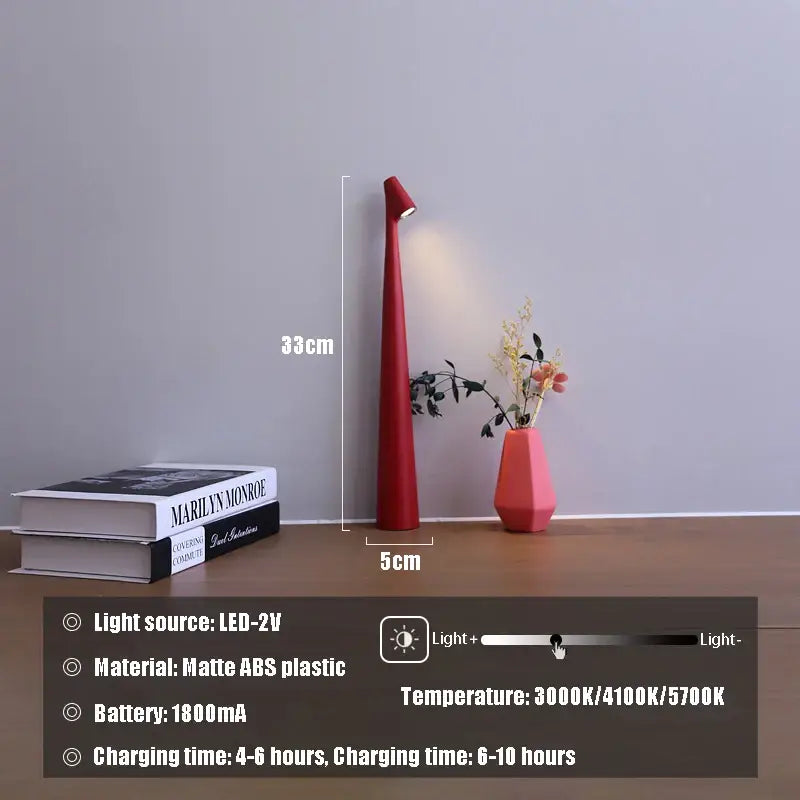 مصباح مكتب LED قابل لإعادة الشحن من DecorBites™ مصباح غرفة معيشة إبداعي للدراسة يعتم باللمس العلوي مصباح طاولة لتزيين سطح المكتب لإضفاء جو خاص