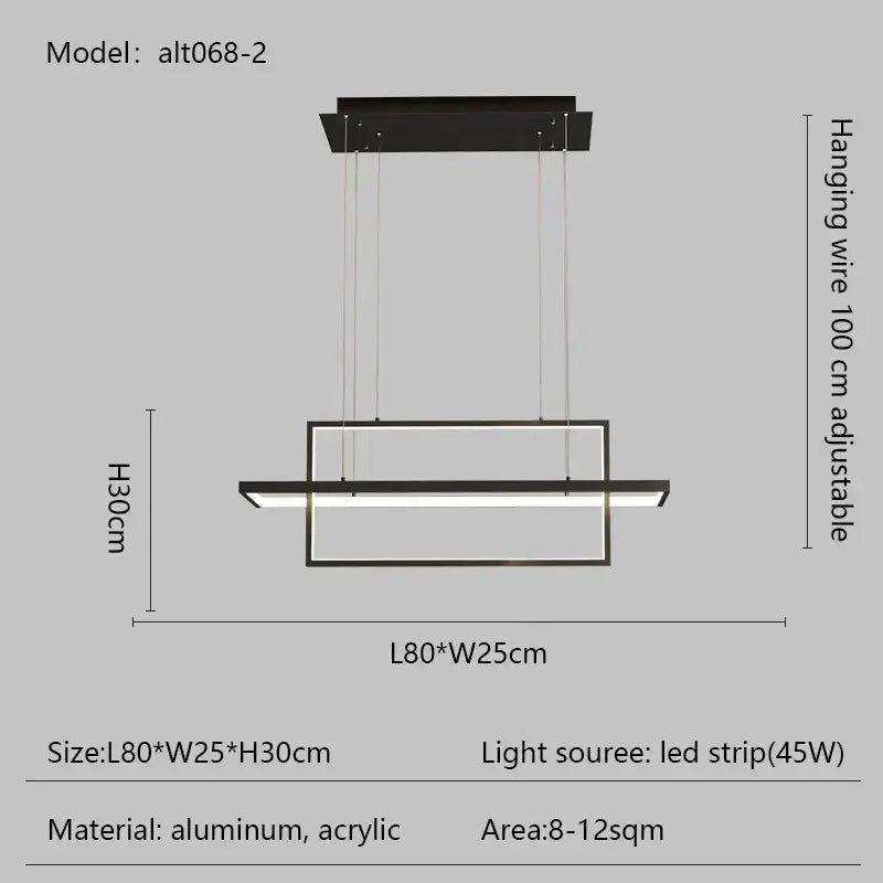 DecorBites™ LED Rectangle Pendant Lights for Dining Room and Kitchen