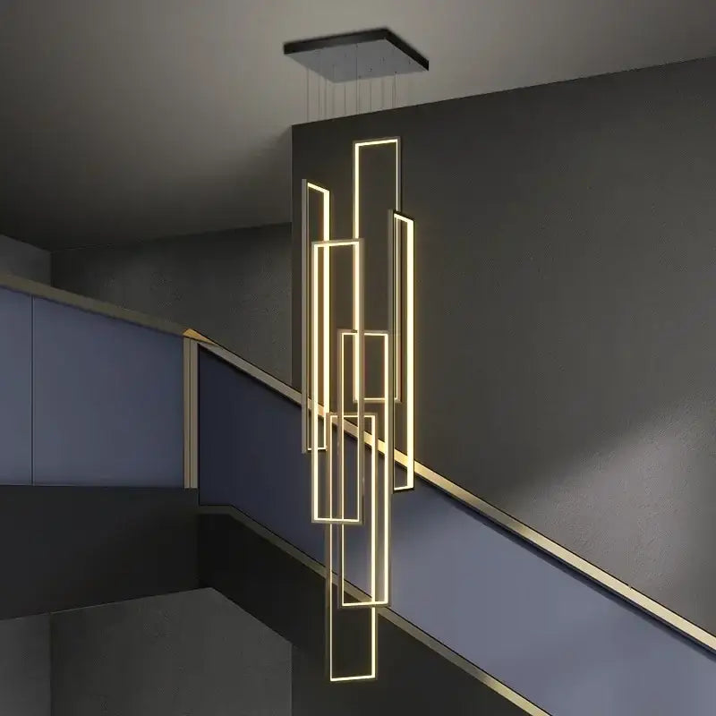 DecorBites™ LED Rectangle Staircase Chandeliers Pendant Lighting Modern Living Room Decor