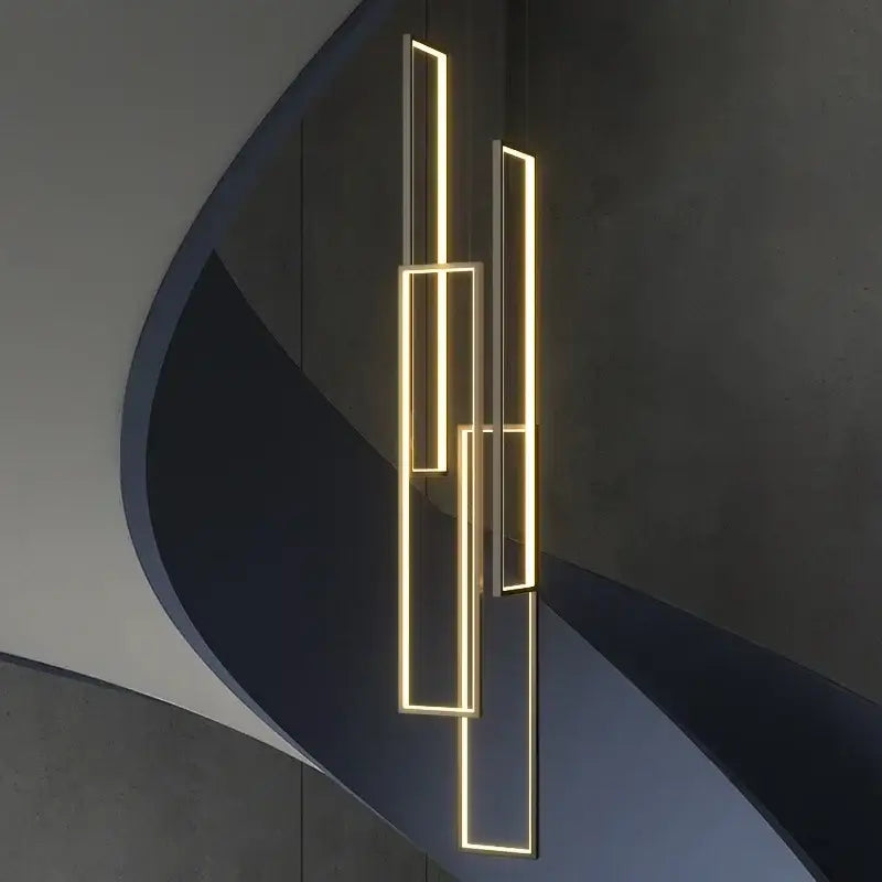 DecorBites™ LED Rectangle Staircase Chandeliers Pendant Lighting Modern Living Room Decor