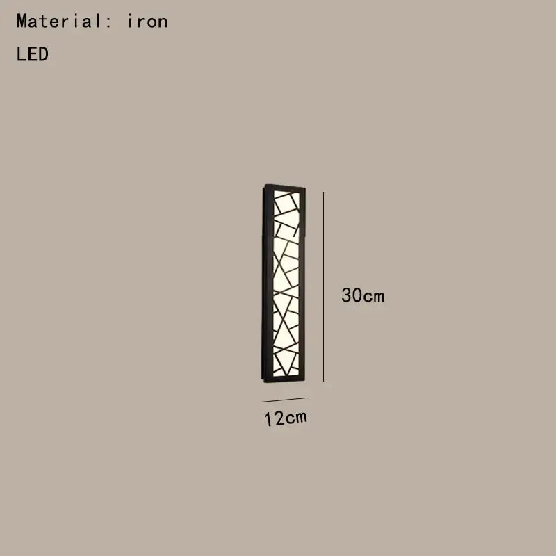 DecorBites™ LED Rectangle Wall Lamp Warm Light 3000K for Parlor Room Stairs Sconce Black