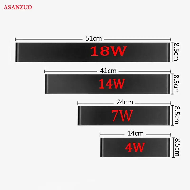 DecorBites™ LED Rectangle Wall Lamps: 110V 220V Indoor Living Room Bathroom Mirror Light