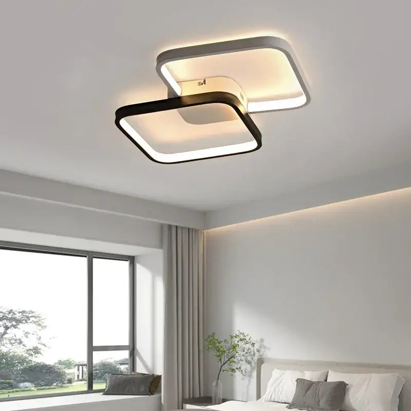 DecorBites™ LED Rectangular Chandelier Art Ceiling Light for Living Room Bedroom