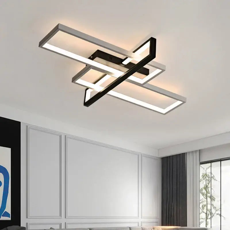 DecorBites™ LED Rectangular Chandelier Art Ceiling Light for Living Room Bedroom
