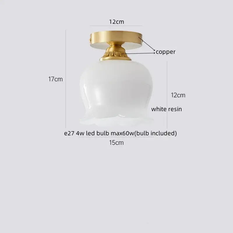 DecorBites™ LED Resin Copper Ceiling Light Fixture for Aisle Porch Living Room