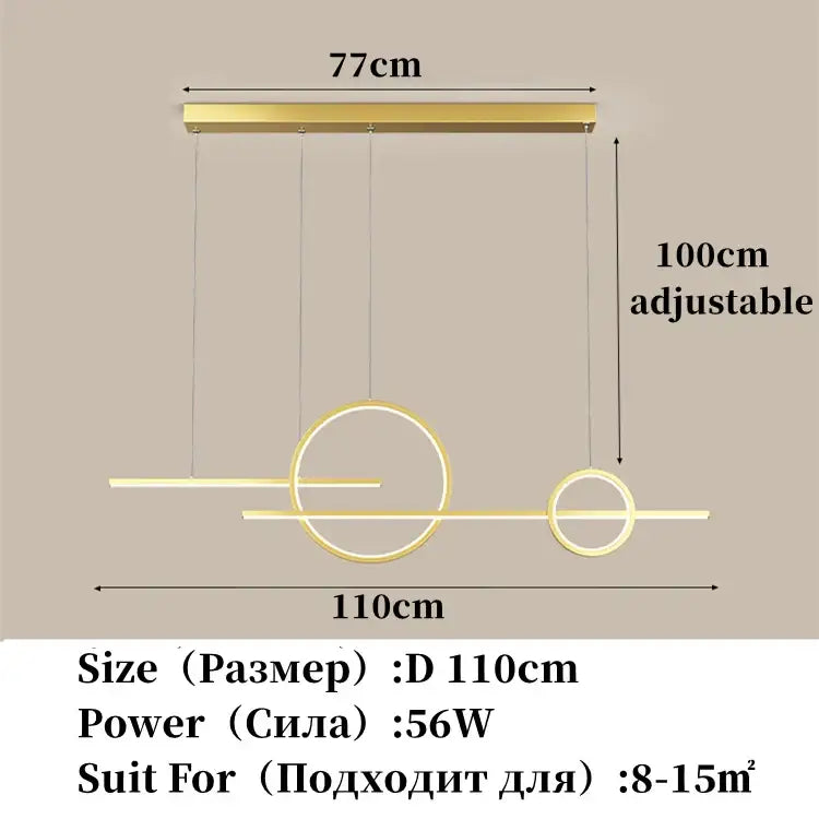 DecorBites™ LED Restaurant Chandelier: Modern Nordic Design Ceiling Pendant Lights for Living & Dining Rooms